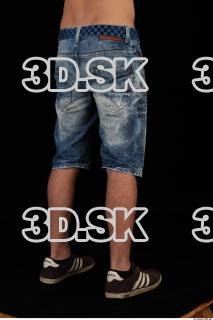 Leg blue short jeans black shoes of Ross 0006